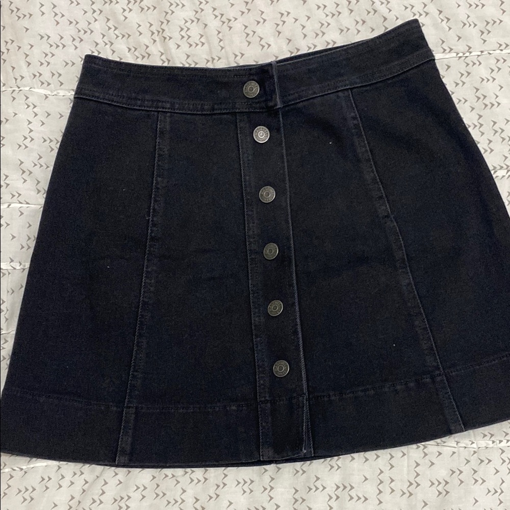Madewell Dark Denim Button-Front Mini Skirt